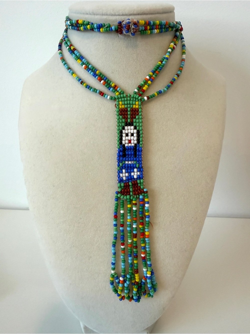 Handmade Multicolor Seed Bead Tassel Necklace - Women Jewelry